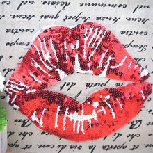 3 Piece / lot Embroidery lace applique paillette red lips fabric clothes patch stickers clothes t-shirt diy accessories 2024 - buy cheap