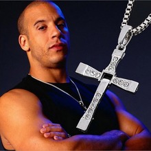 V.Ya Punk Cross  Man Pendant & Necklaces Stainless Steel The Fast and The Furious Men Chain Necklace Christian Jewelry Male Gift 2024 - купить недорого