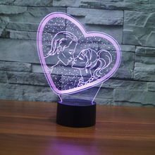 Lámpara Led de mesa con forma de corazón, luz nocturna 3D con Usb, 7 colores cambiantes, decoración romántica para bodas, novedad 2024 - compra barato
