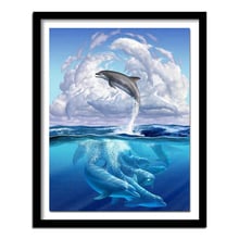 DIY Diamond Painting Dolphin Picture By Rhinestones Diamond Embroidery Cross Stitch 5D Diamond  Animal Pattern 2024 - buy cheap