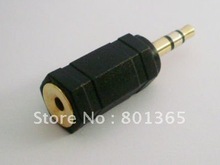 Frete grátis adaptador conversor áudio estéreo 3.5mm plugue macho dourado para entrada fêmea 2.5mm 50qty 2024 - compre barato