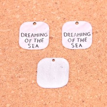 60 uds. Chapados en plata antigua de abalorios, accesorios de joyería hechos a mano, sueños del mar, 19mm 2024 - compra barato