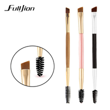 Fulljion Eyebrow Brush + Eyebrow Comb Portable Bamboo Handle Double Head Eye Brow Makeup Brushes Beauty Essentials Makeup Tools 2024 - buy cheap