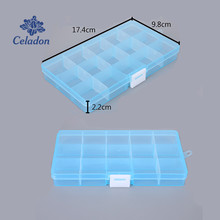 15 Grid Adjustable Transparent 5 Colors Jewelry Storage Box Ring Earring Beads Case Plastic Portable Organizer Box Travel Bins 2024 - buy cheap