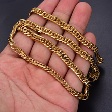 WANDO-Cadena de cobre Fashoin para hombre, collares de color dorado, cadenas de eslabones, joyería Punk, 6mm de ancho, 50cm de largo, N16 2024 - compra barato