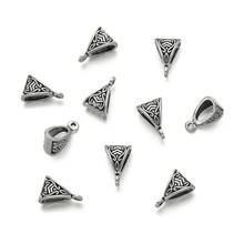 100pcs 15x10x7mm Triangle Antique Silver Tibetan Style Hangers Bail Beads Connectors Links with 2mm Hole for Jewelry Making 2024 - buy cheap