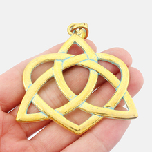 3PCS Large Vintage Gold & Verdigris Patina Metal Lucky Hollow Keltic Knot Charms Pendants for Necklace Findings Jewelry 2024 - buy cheap