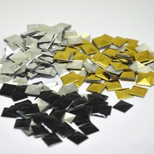 Diamantes de imitación cuadrados en forma de pirámide de aluminio, fijación en caliente, tachuelas de hierro, diamantes de imitación con parte posterior plana con adhesivo, accesorios DIY, oro/plata/negro 2024 - compra barato