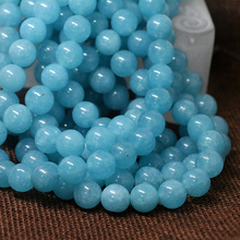 Sky blue natural stone chalcedony jades 6mm 8mm 10mm 12mm round loose beads diy women elegant jewelry making 15 inches B105 2024 - buy cheap