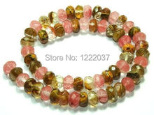 NEW 6x18mm Faceted Roundel Watermelon stone loose Beads 15" 2024 - buy cheap