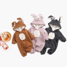 Autumn Winter 0-3Y Baby Rompers Kids Boys Girls Rabbit Style Warm Outwear Newborn Thick Jumpsuit Children's Clothes 2024 - buy cheap