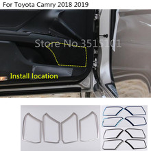 Автомобильная палочка из нержавеющей стали детектор внутренней двери звуковое кольцо отделка 4 шт. для Toyota New Camry XV70 2017 2018 2019 2024 - купить недорого