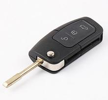 Складной чехол для ключей с дистанционным управлением, 3 кнопки для Ford Focus Fiesta Mondeo Galaxy C MAX S MAX KA, брелок без ключа для входа, Автомобильная сигнализация 2024 - купить недорого