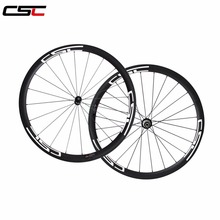 CSC 700C 38mm Deep 23mm wide clincher SAT carbon bicycle wheels road bike wheelset Tubeless ready powerway R36 HUB sapim spokes 2024 - buy cheap