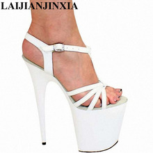 LAIJIANJINXIA 2019 New Elegant Platform Sandals Pole Exotic Summer Designer Brand Women Shoes Extreme 17CM High Heels Sandalias 2024 - buy cheap