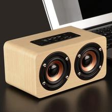 W5 10 Вт 52 мм двойной деревянный динамик 4,2 Bluetooth с AUX аудио воспроизведением и интерфейсом Micro-USB для Мобильный телефон/ПК 2024 - купить недорого