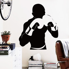Art Design home decoration cheap Vinyl boxing player Wall Sticker removable house decor sports match gym decorative decals 2024 - buy cheap