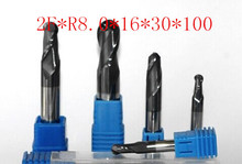 Free shipping 1PCS*2F-R8.0*16*30*100L alloy ball end milling cutter, carbide end milling cutter, CNC engraving knife,CNC tool 2024 - buy cheap