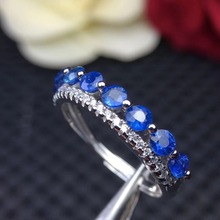 Engagement Ring ,Weding Ring Natural real blue sapphire ring  925 sterling silver Fine handworked jewelry Finger rings 2024 - buy cheap