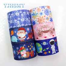 YJHSMY G-18925-1172,38 mm 5 yards Christmas snowflake Ribbons Thermal transfer Printed grosgrain,Holiday decoration DIY material 2024 - buy cheap