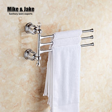 Barra de toalha ativa de cristal cromado, suporte de toalha de parede, acabamento cromado, produtos de banho, acessórios de banheiro 2024 - compre barato