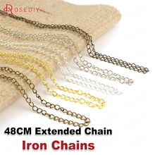 (2581)10PCS Chain width 3MM Expand length 48CM Iron Extended Chains Necklace End Chains Diy Jewelry Findings Jewelry Accessories 2024 - купить недорого