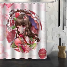 Cortina de baño personalizada impermeable Onmyoji Anime, cortina de baño de tela de poliéster, 165X180cm,180X200cm P # 2024 - compra barato