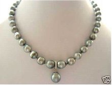 Charming TAHITIAN GENUINE PEARL NECKLACE WITH PENDANT 18" 9MM color Fashion Free shipping 2024 - buy cheap