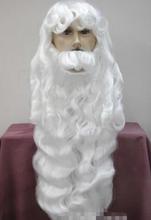 Peluca de Cosplay de Papá Noel, conjunto de barba, peluca de Cosplay, Hivision, color blanco y plateado 2024 - compra barato