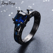 Anel de casamento feminino com design antigo, anel de princesa cortado azul, anel de noivado com preenchimento de ouro e zircônia cúbica rb0050 2024 - compre barato