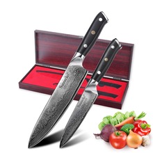 SUNNECKO 2PCS Kitchen Knives High Grade Gift Box Set Chef Knife Japanese Damascus VG10 Steel Sharp G10 Handle Meat Cutter Tools 2024 - buy cheap