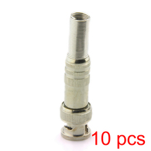 10x Solderless BNC Male Connector Plug to RG59 Coax Cable CCTV Coupler Adapter 2024 - buy cheap