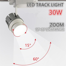 Modern 30W LED Track Light Zoom Black Rail Shop Store Lighting Spotlight Fixture Kitchen Ceiling Showroom Spot Rail Zoommable 2024 - buy cheap