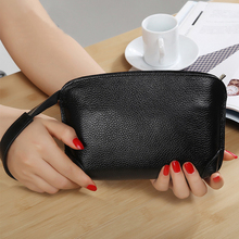 Bolso de mano de cuero auténtico estilo Simple para mujer, cartera clásica, bolso para teléfono 2024 - compra barato