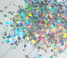 50gram x Laser Silver Color Glitter Mixed Diamond(rhombus) Powder Shape for DIY Nail Art  Decorations and Glitter Crafts 2024 - buy cheap