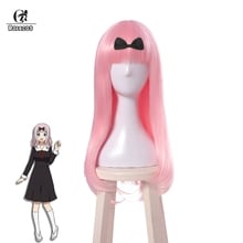 ROLECOS Kaguya-sama: Love is War Cosplay Headwear Chika Fujiwara Cosplay Hair Long Straight Pink Hair 65cm Women Headwear Anime 2024 - buy cheap