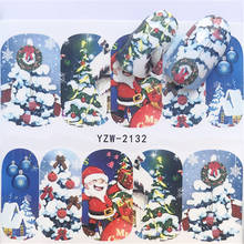 FWC 1 Sheet Christmas Nail Art Water Transfer Stickers Beauty Full Wraps Manicure Designs Nails Decals 2024 - buy cheap
