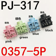 5PCS 3.5mm 0357-5P Female Audio Connector PJ317 5Pin DIP Headphone Jack Socket PJ-317 pink green blue black 2024 - buy cheap