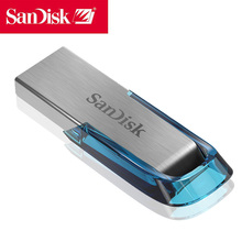 Sandisk 100% Pendrive 64GB USB3.0 Flash Drive 64gb cle usb stick Genuine Ultra Flair metal Pen Drive On key Blue Memory Stick 2024 - buy cheap