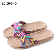 LCIZRONG Summer 13 Colors Flax Home Slippers Women 35-45 Large Size Slapping Beach Flip Flops Non-slip Unisex Family Slippers 2024 - купить недорого