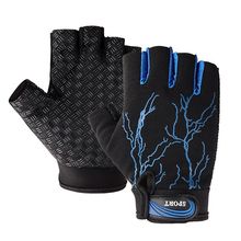 Дышащие спортивные велосипедные перчатки, закрывающие половину пальца, тяжелые, Нескользящие, для занятий спортом, тяжелой атлетикой, бодибилдинга, тренировок 2024 - купить недорого