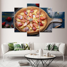 Pintura de tela para cozinhar pizza, 5 peças, arte de parede, pintura de papel de parede, cartaz modular, impressão para sala de estar, cozinha, decoração de casa 2024 - compre barato