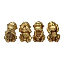 SCY 17 1029+++The opening four bronze monkey  ornaments Home Furnishing large smooth auspicious Crafts 2024 - buy cheap