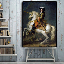 French king Louis XV with Horse Portrait Oil Painting on Canvas Posters and Prints Scandinavian Art Wall Picture for Living Room 2024 - buy cheap
