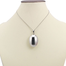 Collar de acero inoxidable para mujer, colgante de bola ovalada de 35x25mm, accesorios de joyería 2024 - compra barato