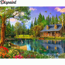 Dispaint Full Square/Round Drill 5D DIY Diamond Painting "Wooden house boat" Embroidery Cross Stitch 3D Home Decor A11326 2024 - buy cheap