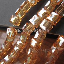 (20 pieces/lot) 10mm Cube Glass crystal beads Loose beads  for jewelry making Gold Champagne AB Color 2024 - buy cheap