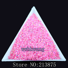 10000 флейта, SS6 темно-розовый магический цвет AB jelly 2 мм полимерные кристаллы стразы искусство ногтей флейта бусины 2024 - купить недорого