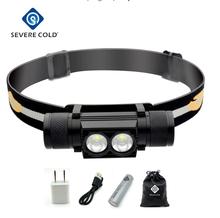 Severe Cold Newest LED Headlight USB Rechargeable Headlamp XML L2 Head Light 18650 Rechargeable Battery Camping Work Head Lamp