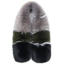 Real fox scarf  2018 New Natural big Real Fur Collar Scarf Genuine fox fur Scarves Warp Shawl Neck Warmer cape Stole Muffler 2024 - buy cheap